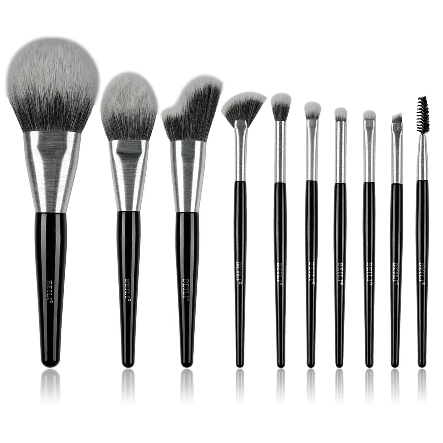 Beli 10pcs Professional Makeup Brush Set New Design Brushed Tube Makeup Brushes