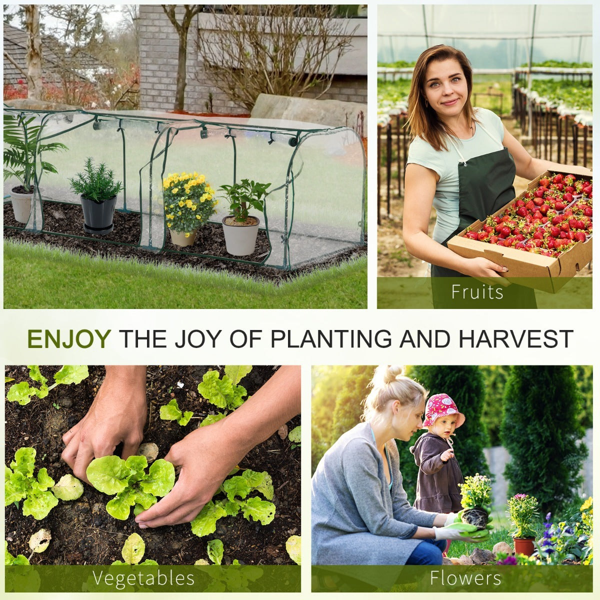 PVC Metal Tunnel Garden Greenhouse Kit