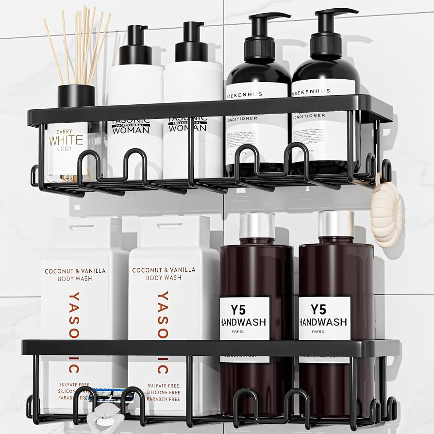 2-Pack Adhesive Shower Caddy - No Drilling