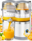 Electric Citrus Juicer Machine – Double Head with Built-in Fruit Cutter