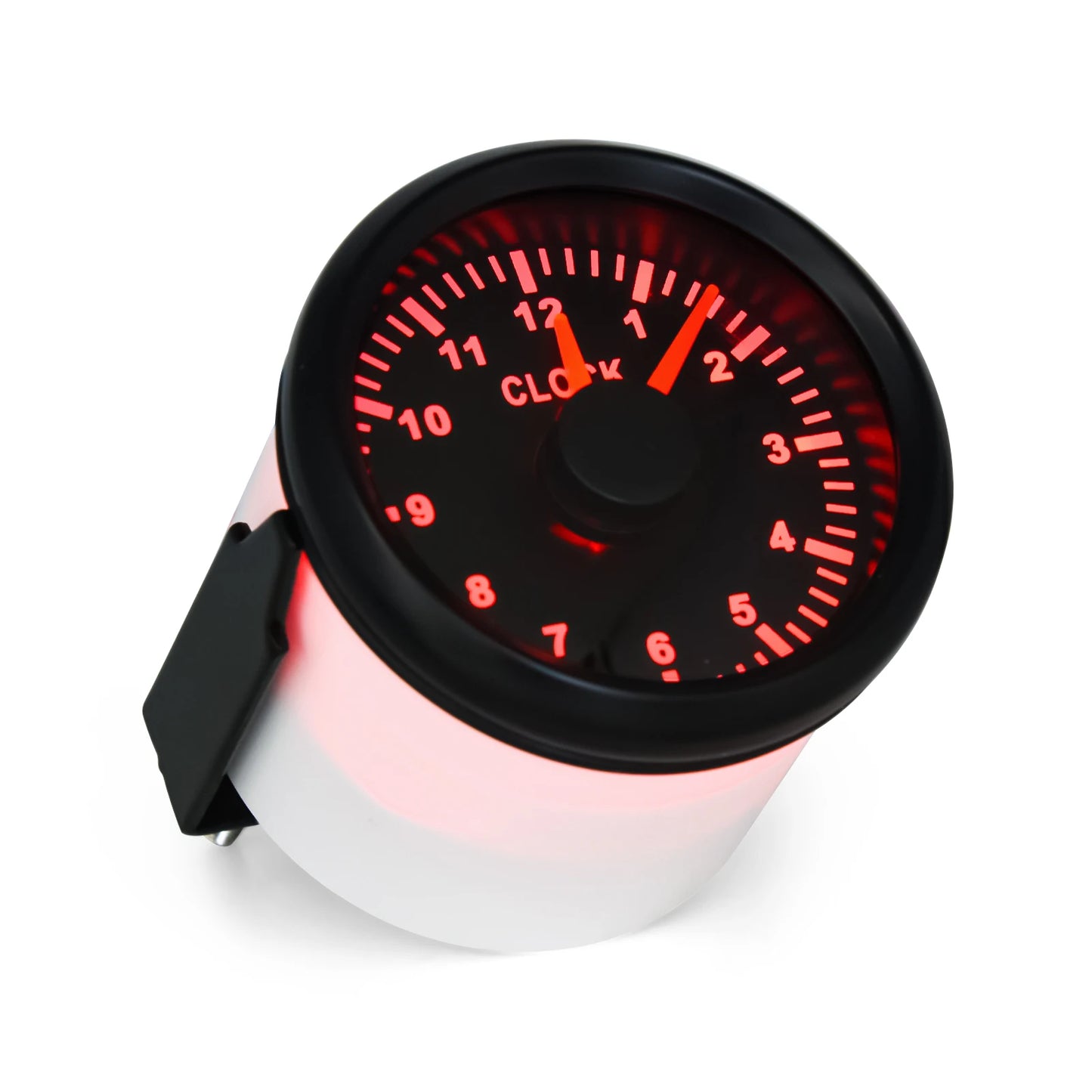 52Mm 2Inch Clock Gauge 12Hours for Cars Boat Truck with Red Backlight Waterproof Clock Meter Car Gauges Boat Clock 12V/24V