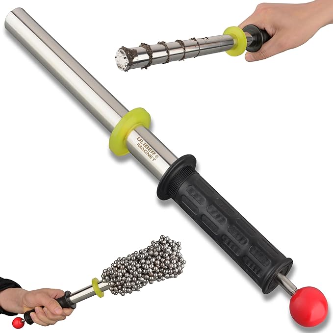 Heavy-duty magnetic pickup tool with release handle