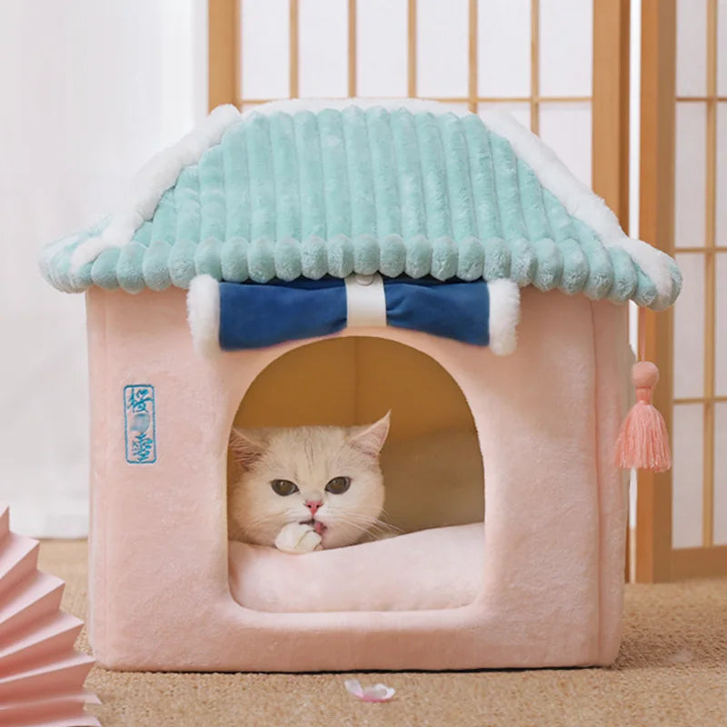 HOOPET Winter Cozy Pet House Dogs Soft Nest Kennel Sleeping Cave for Cat Dog Puppy Warm Tents Removable Bed Nest for Chihuahua