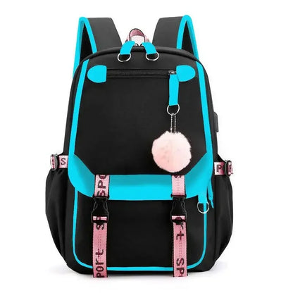 Korean Style High School Backpack for Teenage Girl Fashion Black White Student Girls Backpack Schoolbag Cute Book Bag