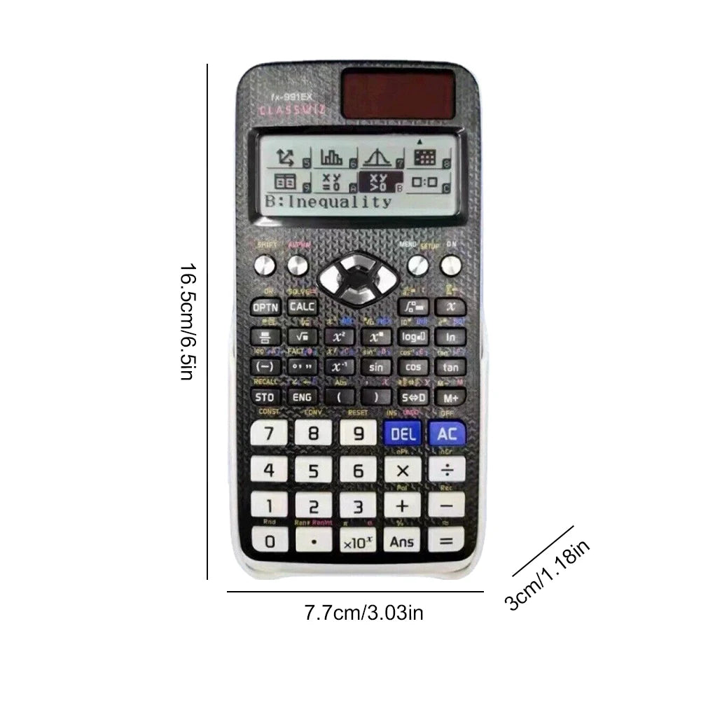 Advanced Scientific Calculator with Natural Display Math Calculator Solar Battery Power with 696 Functions for Students