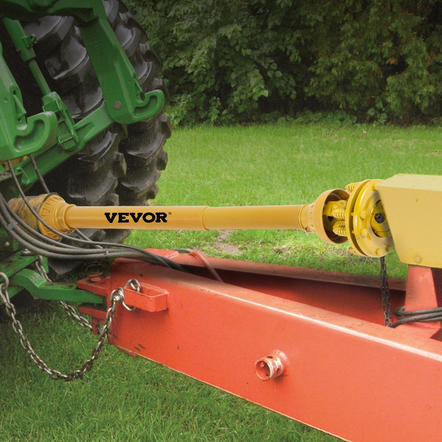 VEVOR PTO Shaft, PTO Drive Shaft, 6 Spline Both Ends PTO Driveline Shaft, Series 4 Tractor PTO Shaft, Brush Hog PTO Shaft, Yellow PTO Shaft WSlip Clutch For Bush Hog Finish Mower