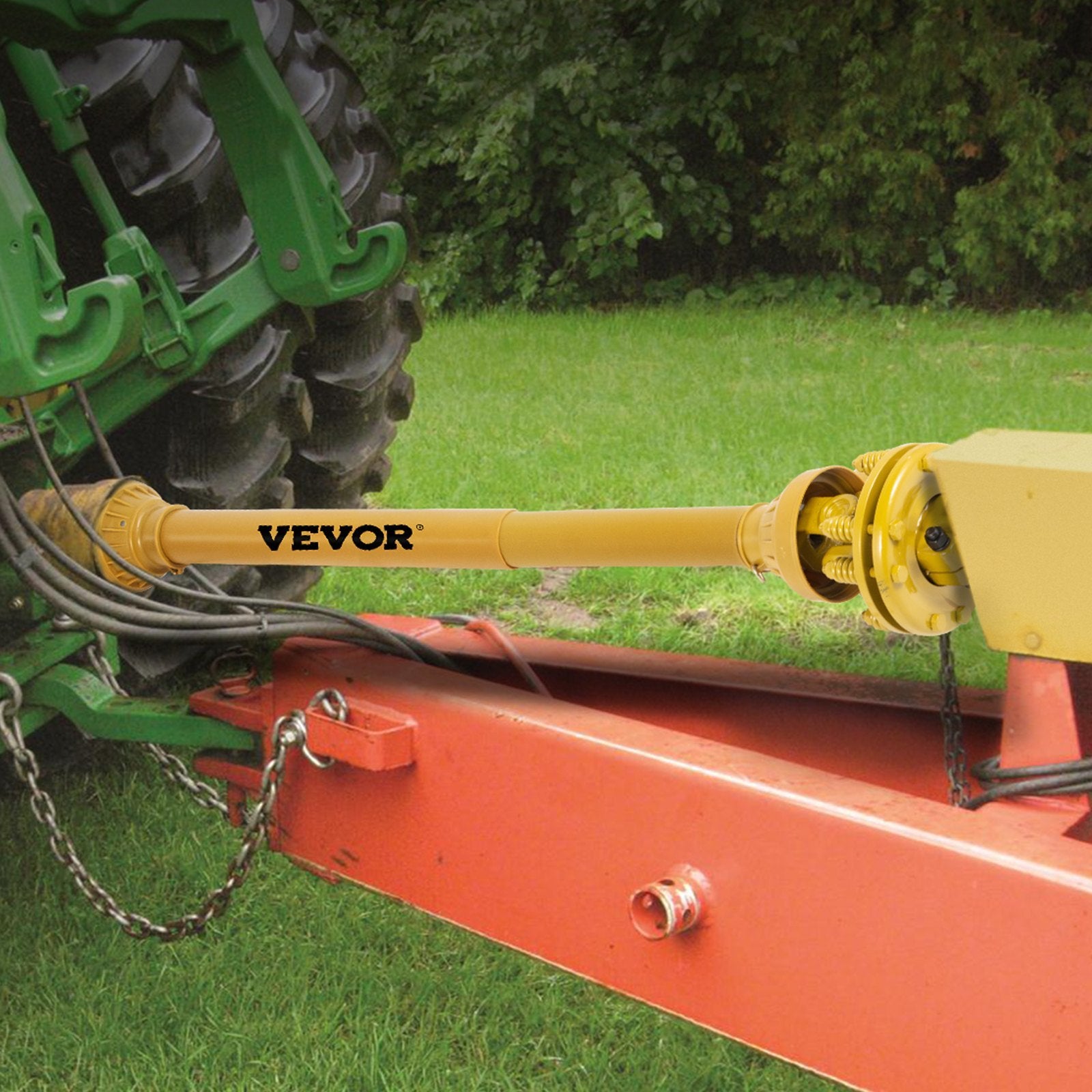 VEVOR PTO Shaft, PTO Drive Shaft, 6 Spline Both Ends PTO Driveline Shaft, Series 4 Tractor PTO Shaft, Brush Hog PTO Shaft, Yellow PTO Shaft WSlip Clutch For Bush Hog Finish Mower