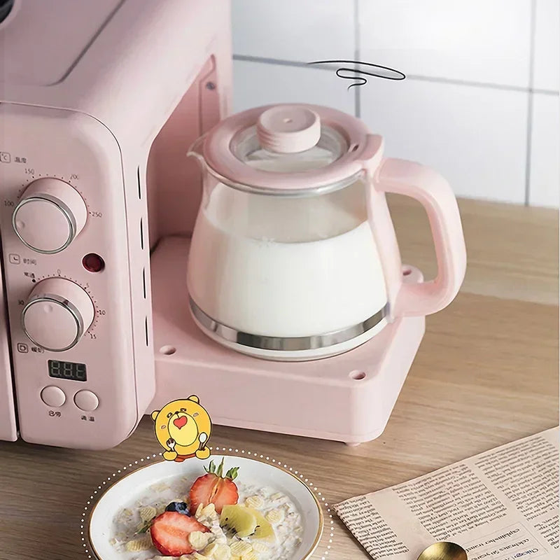 3 in 1 Breakfast Machine Multifunction Electric Bread Pizza Oven Grill Mini Oven Eggs Frying Pan Health Pot Household DSL-C02B1