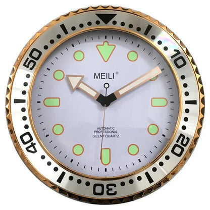 12 Inch Luminous Wall Clocks Glow in the Dark Silent Non-Ticking Gold Role Wall Clock Bedroom Office Wall Decor Battery Operated