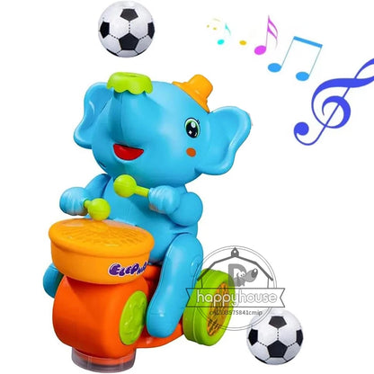 Musical Walking Elephant Drummer Toys for Kid Musical Toy with LED Light Music Sensory Activity Toys Learning Educational Toys