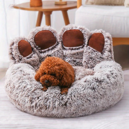 Dog Bed Cat Pet Sofa Cute Bear Paw Shape Comfortable Cozy Pet Sleeping Beds for Small Medium Large Soft Fluffy Cushion Dog Bed