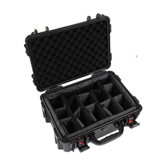 Waterproof Hard Case With Lid Storage Box And Dividers - Black Plastic Precision Instrument Case