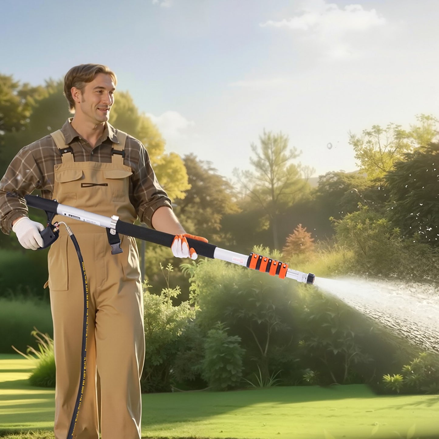 Pressure Washer Telescoping Wand 18 Ft Brush Head Included Telescopic Spray Wand