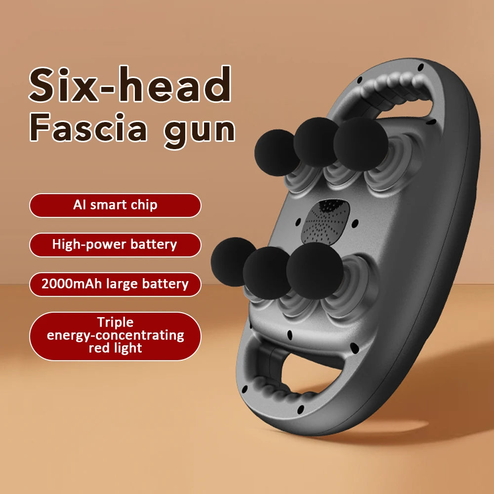 6 Head Massage Gun Deep Tissue Professional Muscle Massager Fascia Gun High Frequency Vibration Fitness Exercise 9 Modes 9 Gears