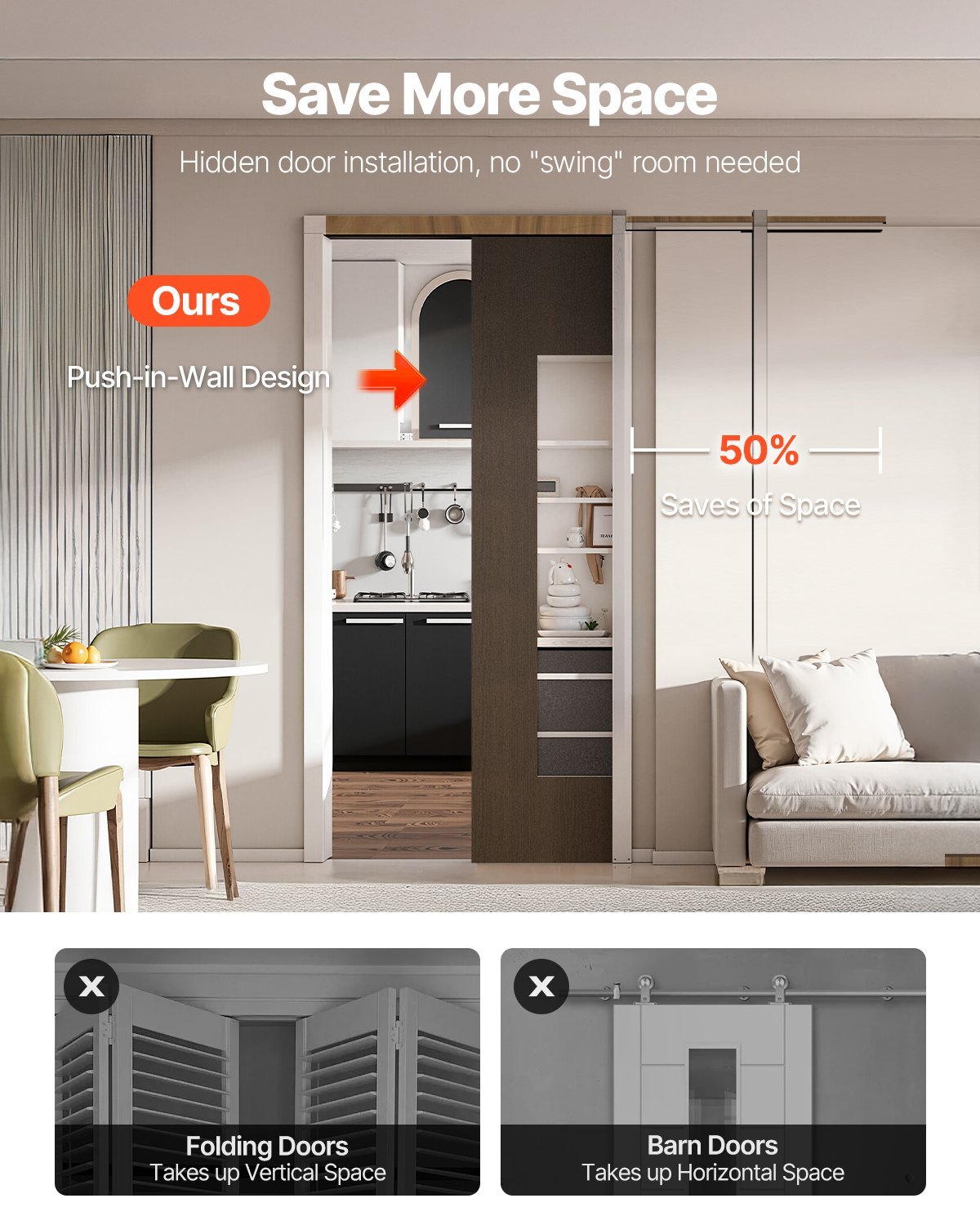 Pocket Door Frame Kit Pocket Door Kit For 24-36 In Wide 80 In High Door Steel