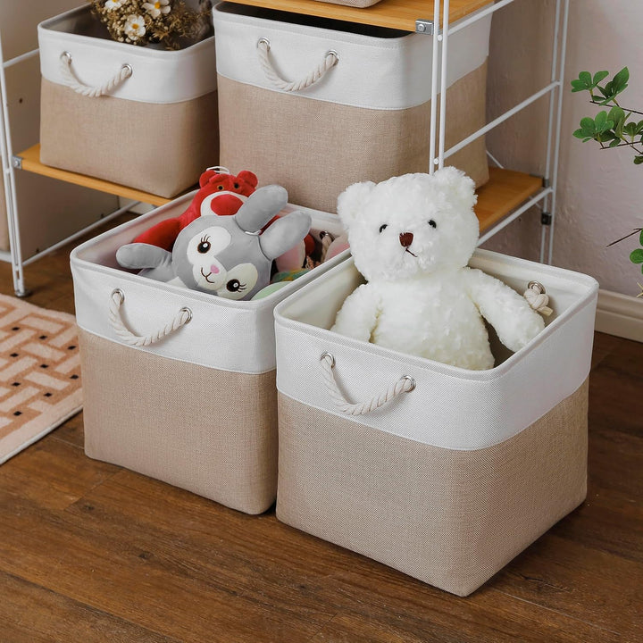 Pack Of 3 Large Capacity Storage Bins Closet Organizer System Foldable Storage Boxes