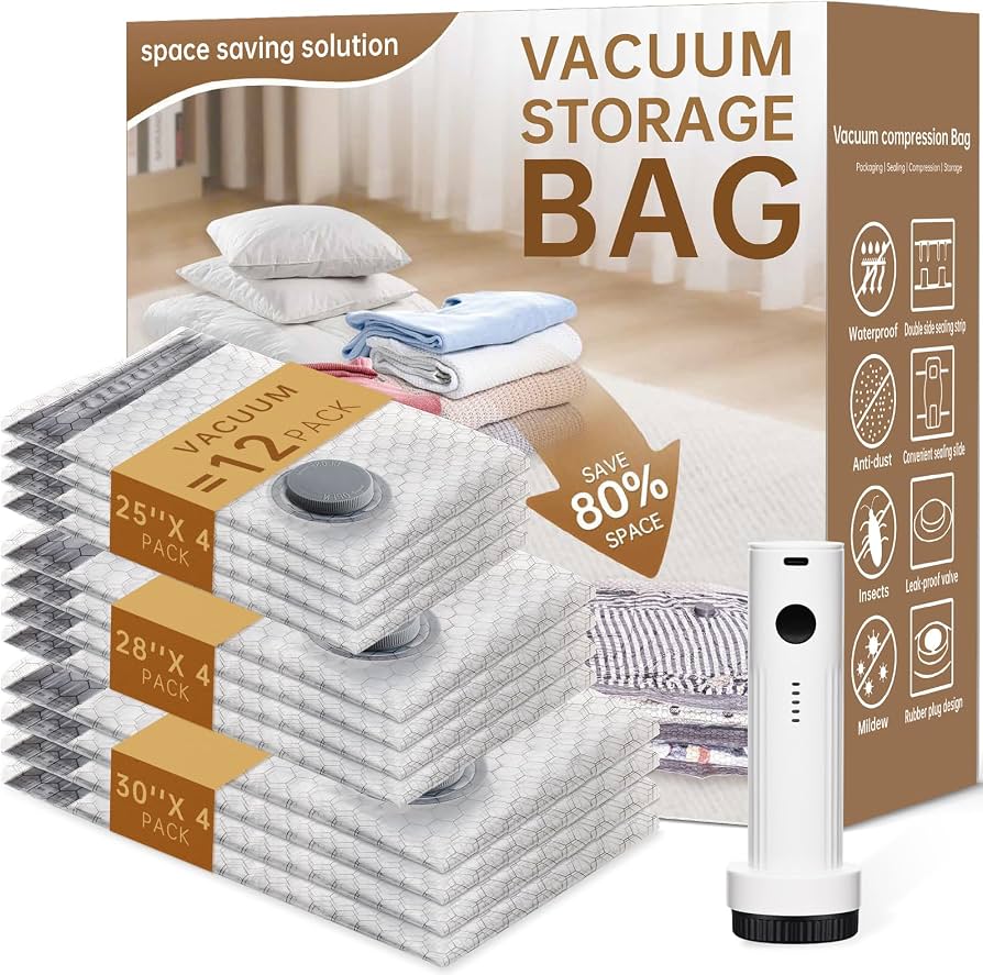 Travel Vacuum Compression Storage Bag For Luggage Clothes Space-Saving Organizer Reusable Packing Bag For Travel Organization