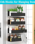 Magnetic spice rack organizer set for refrigerator and oven