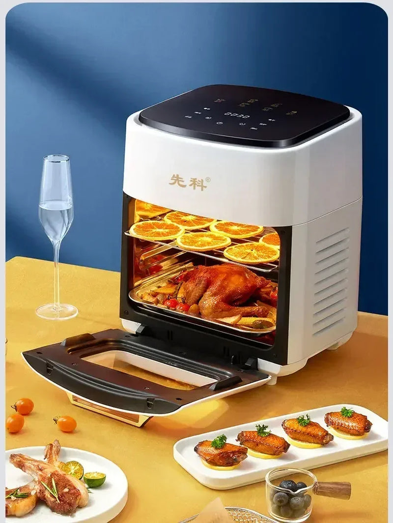 Air Fryer Electric Oven All-In-One New 15L Large-Capacity Multi-Functional Household Smart Visual Fryer 220V