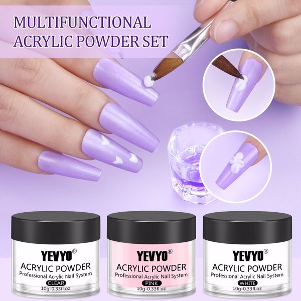 Acrylic Nail Kit With UV, 4 Color Gel Polishing Kit