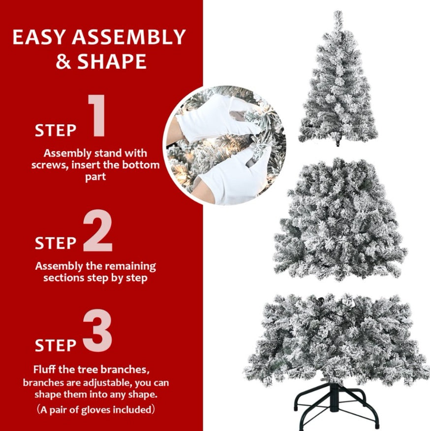 4ft PVC Round Head Flocking Tree