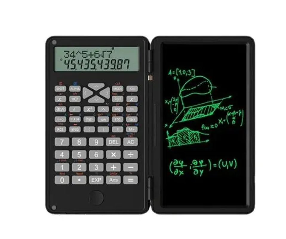 Scientific Calculator 12-Digit Large Display Calculator with Notepad Foldable Calculator with Hand Writing Board for Daily Use