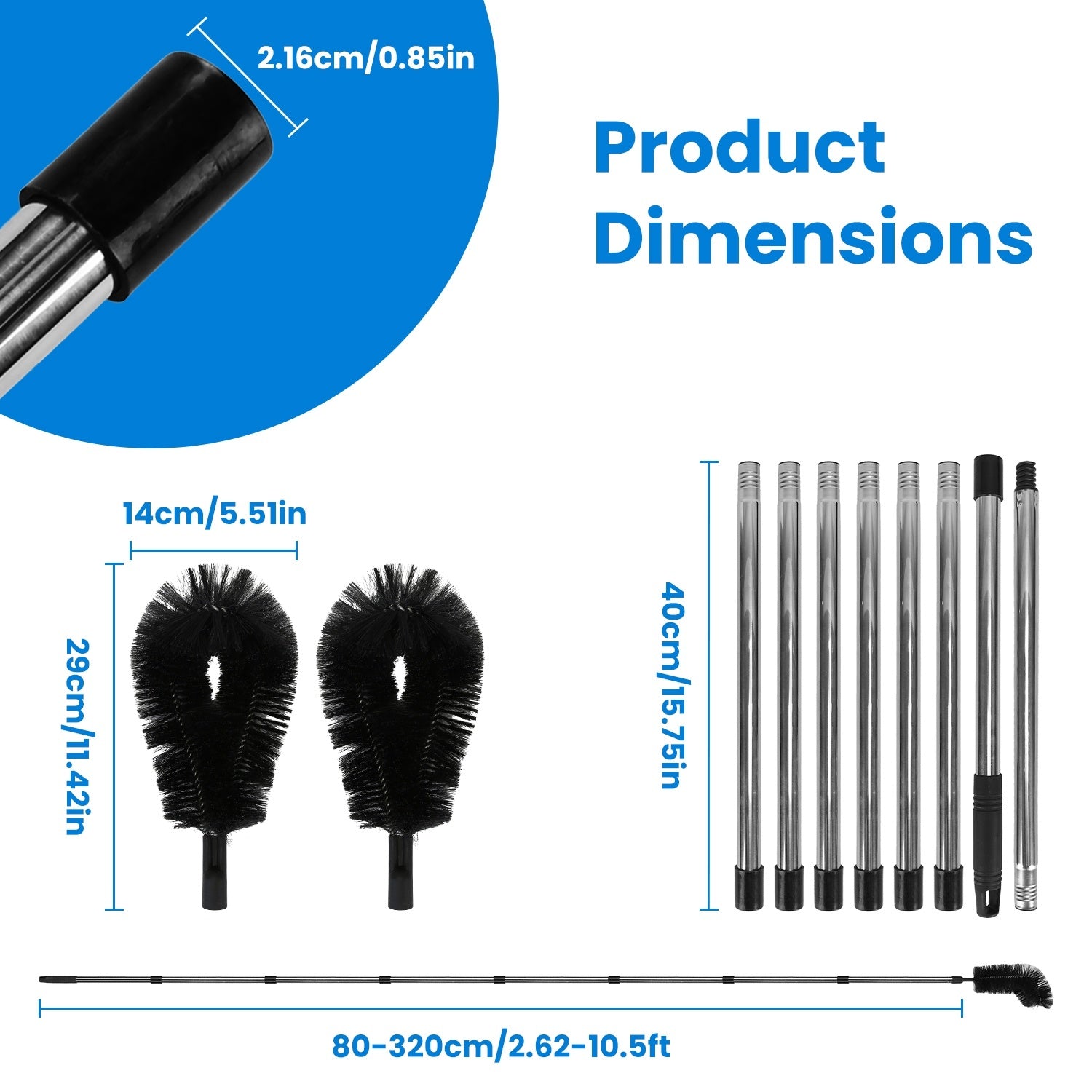 1Pc 11FT Gutter Cleaning Brush With Telescoping Handle Rain Gutter Cleaner Extendable Gutter Cleaning Tool From The Ground With 2 Angled Brushes Anti Slip Gloves Goggles