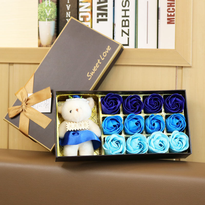 18 rose gradient soap flower gift set