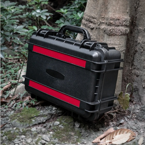 Waterproof Hard Case With Lid Storage Box And Dividers - Black Plastic Precision Instrument Case