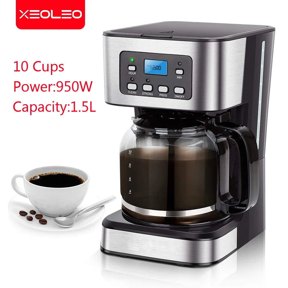 Automatic Coffee Machine Drip Cafe Maker 1.5L Glass Kettle American Espresso Coffee Maker Keep Warm Tea Pot Boiler