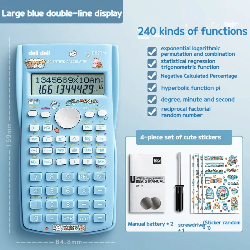 Function Sun Multifunctional Calculator Student Easy Portable Large Screen Calculator School Office Supplies