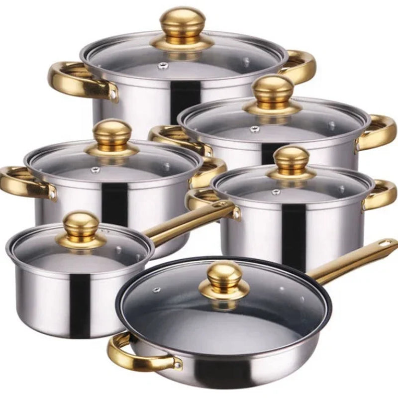 Stainless Steel Non-Stick Cookware Sets Stainless Steel Pots and Pans Cooking Pot