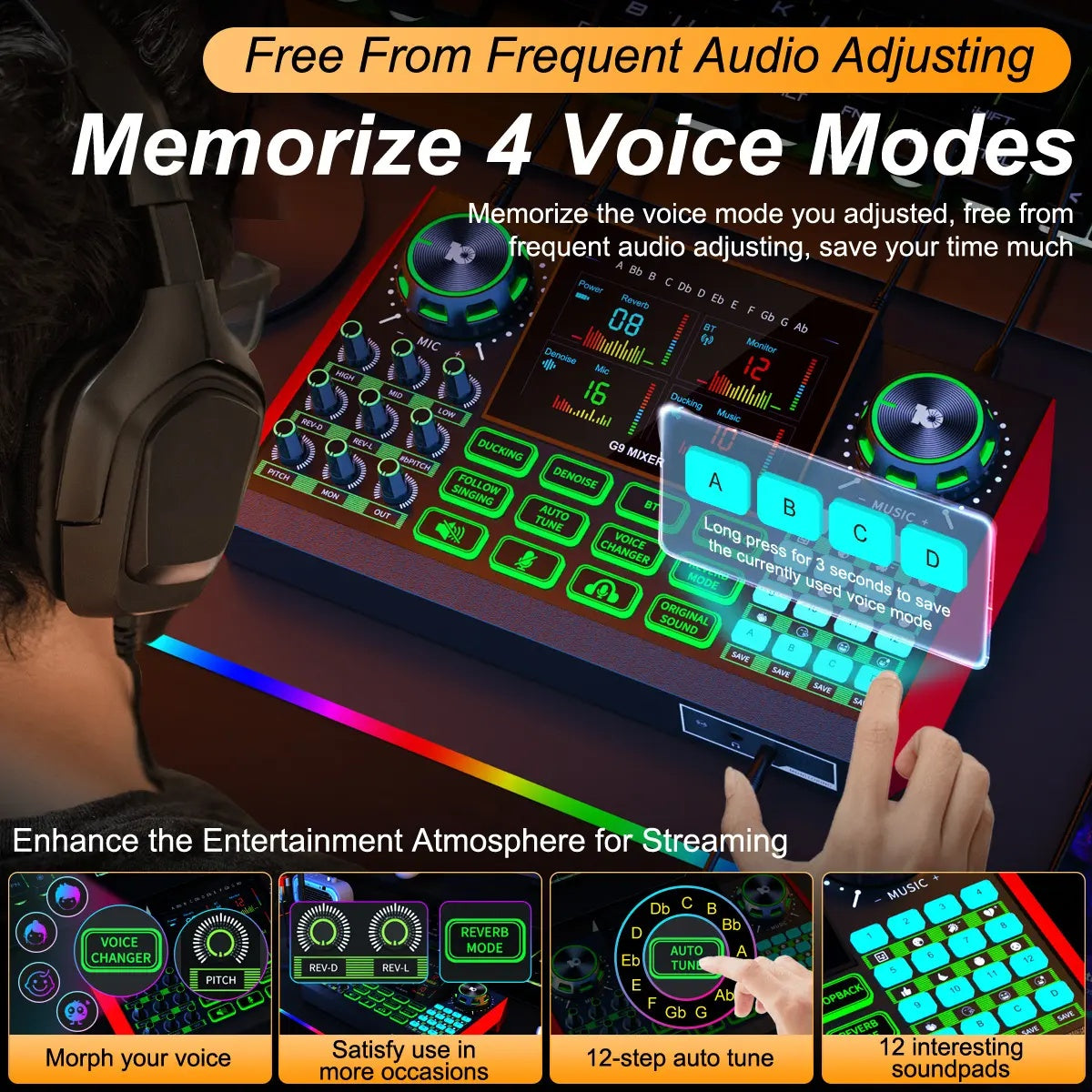 Tenlamp G9-BM800 Sound Card Set, The Best Choice For Freelance Creators, For Live Streaming, Singing, And Video Producers