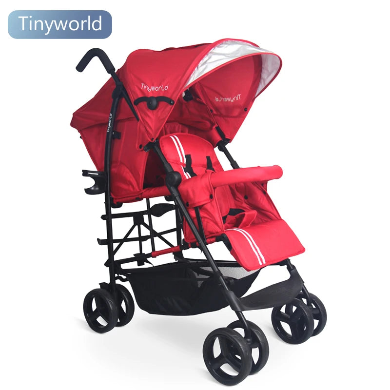 Light Twin Stroller, Big Baby Stroller Can Sit and Lie on Twin Stroller.