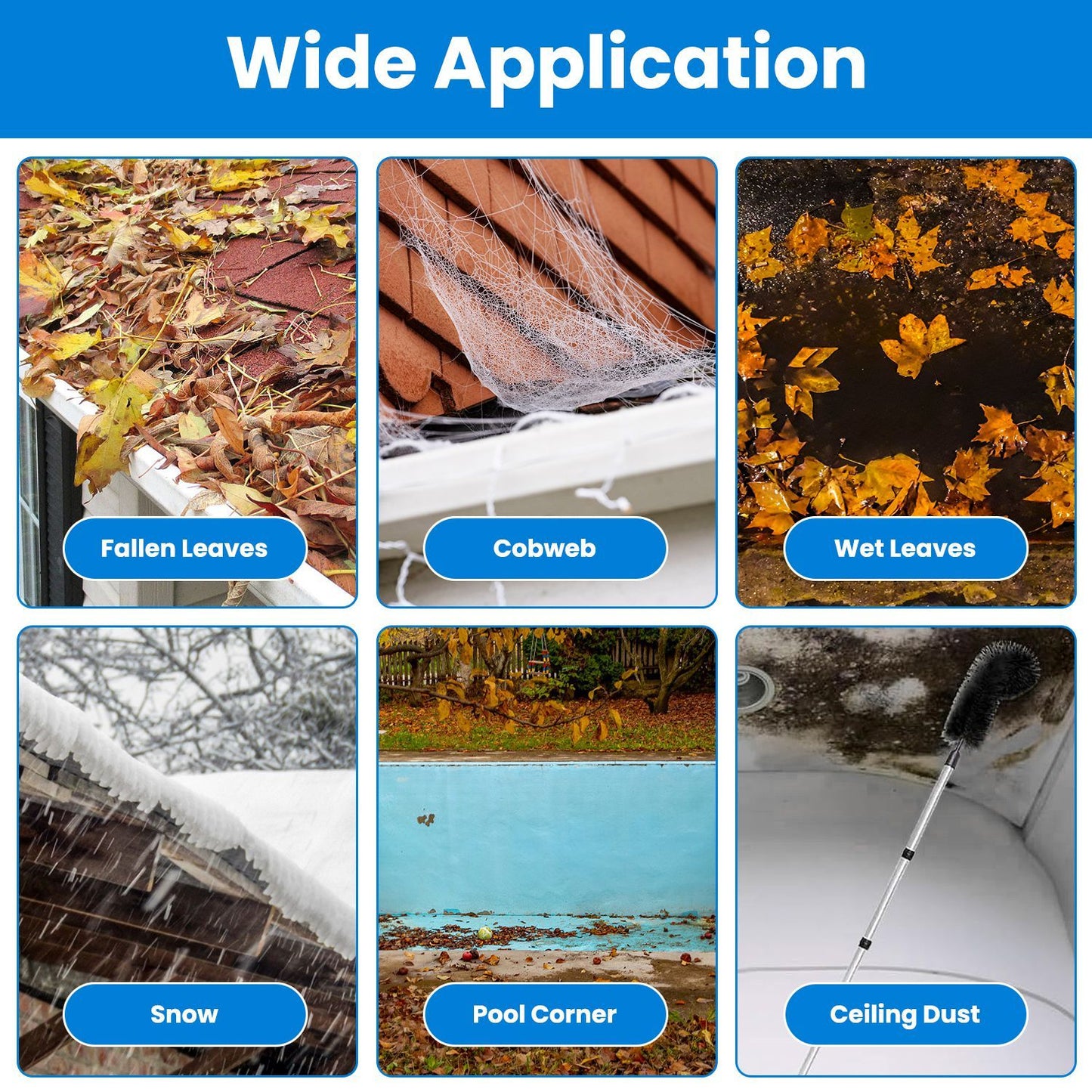 1Pc 11FT Gutter Cleaning Brush With Telescoping Handle Rain Gutter Cleaner Extendable Gutter Cleaning Tool From The Ground With 2 Angled Brushes Anti Slip Gloves Goggles