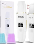 Skin Scrubber Facial Scrubber Blackhead Remover Cleaner Skin Spatula Skin Scraper (White&Gold)