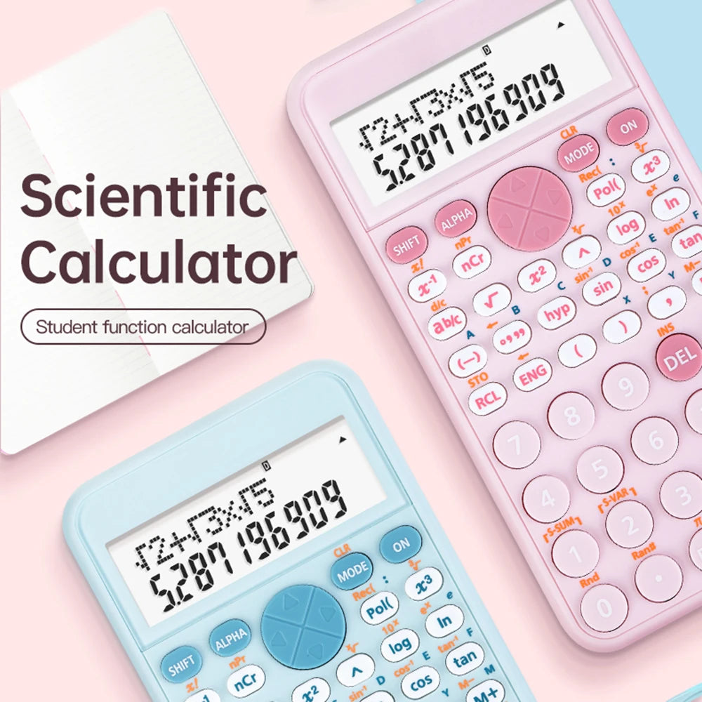 Scientific Calculators Cute Desktop Calculator with 240 Functions 2 Line LCD Screen Ideal for Students School Office