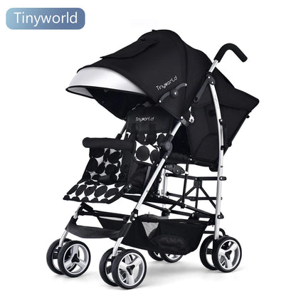 Light Twin Stroller, Big Baby Stroller Can Sit and Lie on Twin Stroller.