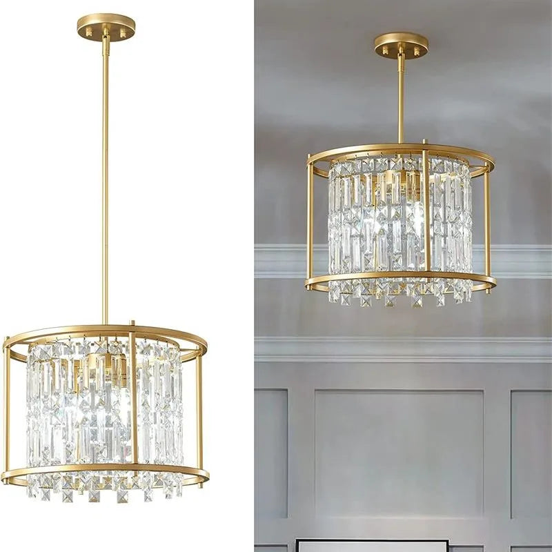 Modern K9 Crystal Chandelier for Living Room Dining Bedroom Hanging Lamps for Ceiling Lamp Lustre Design Vintage Pendant Light