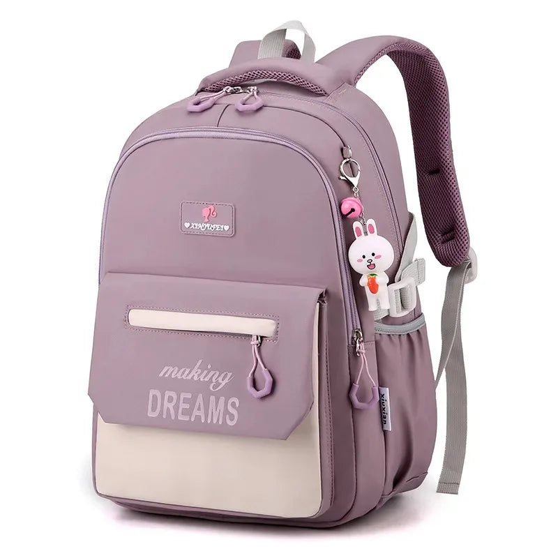 School Backpack for Girls Primary School Student Bag 8-14 Years Children Pink Bookbag Kids Satchels Teenagers Knapsack Mochila