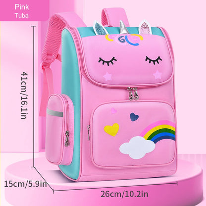 Children'S Elementary School Students Schoolbag Girls 1,2,3,4,5,6 Grades 6-12 Years Old Shoulders Backpack Cute Waterproof Light