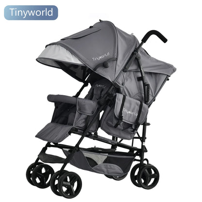 Light Twin Stroller, Big Baby Stroller Can Sit and Lie on Twin Stroller.