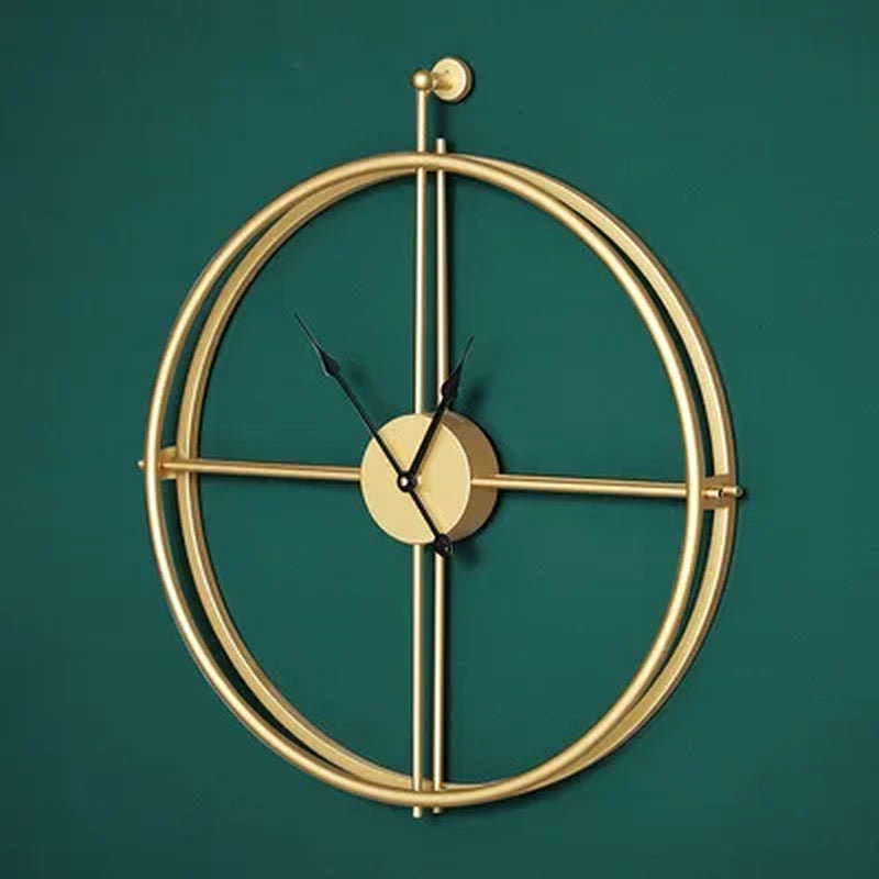 50/60Cm Metal Wall Clock Large Size 3D Nordic round Wall Watch Walnut Pionter Modern Style Clock Home Decoration for Living Room