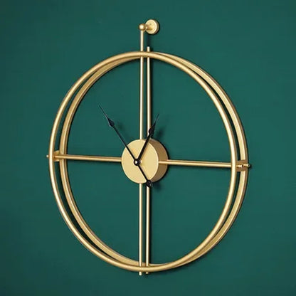 50/60Cm Metal Wall Clock Large Size 3D Nordic round Wall Watch Walnut Pionter Modern Style Clock Home Decoration for Living Room