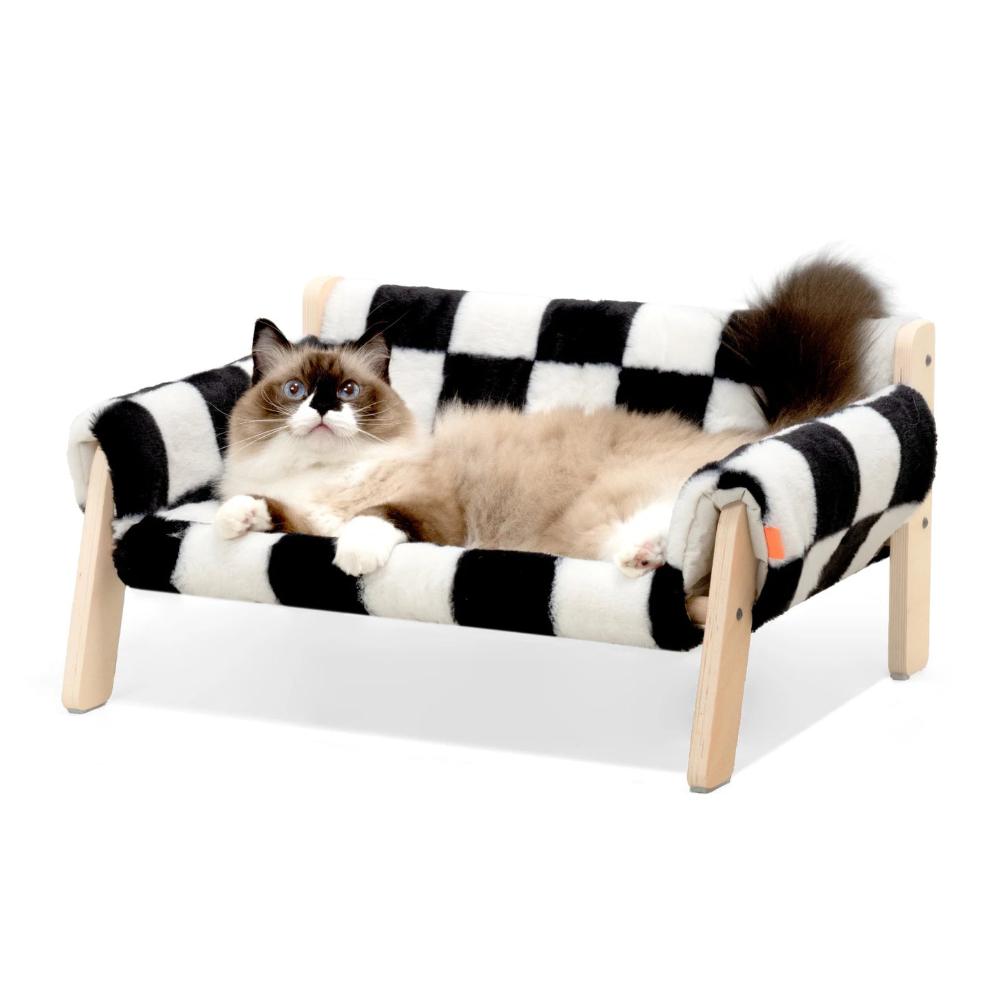 Cat Bed Sofawooden, Sturdy Fluffy Cat Couch Bed Dog Beds for Cats and Small Dogs Pet Furniture Elevated