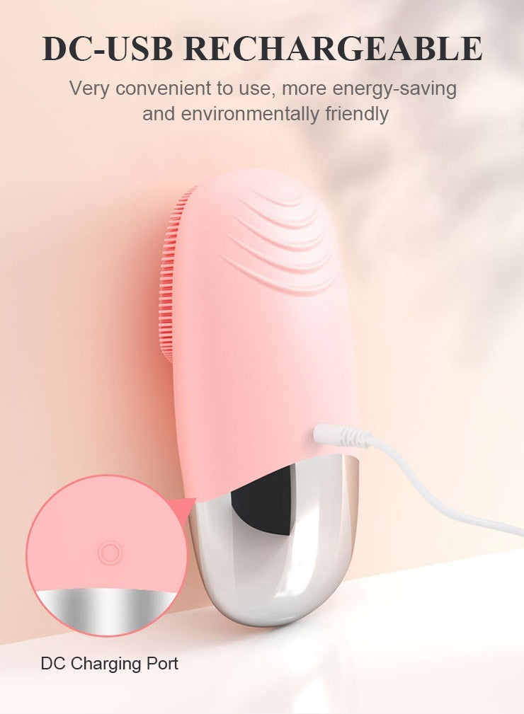 3-in-1 Sonic Silicone Facial Cleansing Brush (Blue) - Deep Cleanse, Enhance Absorption &amp; Massage