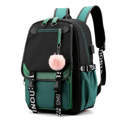 Korean Style High School Backpack for Teenage Girl Fashion Black White Student Girls Backpack Schoolbag Cute Book Bag