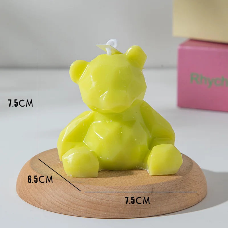 1PC Diamond Bear Aromatherapy Candles for Home Decoration Lovely Scented Candles Photography Props Festival Home Decor Ornaments