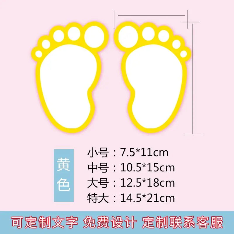 10PCS Shopping Mall School Floor Stairs Step Stickers Footprint Posters Decoration Be Careful Slippery Waterproof Wear-resistant