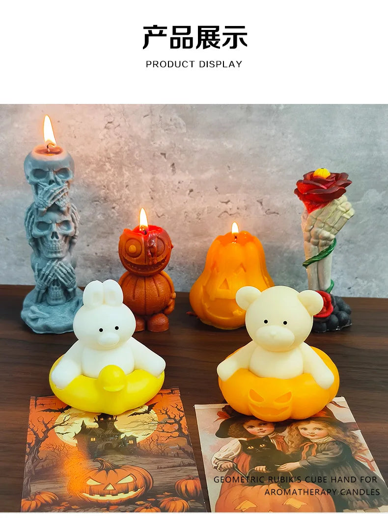 1pc Bear/Rabbit Shape Aromatherapy Candle Romantic Scented Candle Cute Valentine's Day Gift Ornament Photo Props Home Decoration